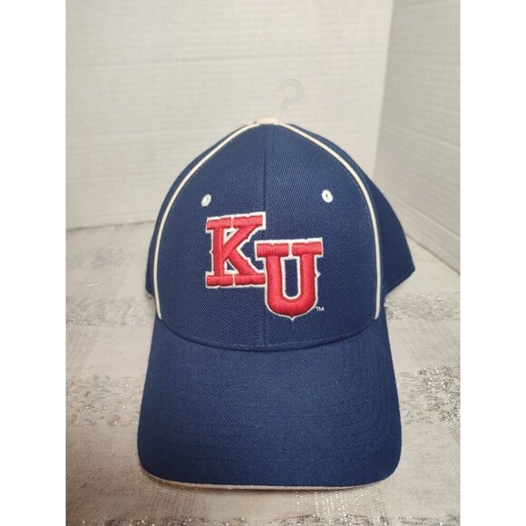 KANSAS Jayhawks Zephyr Wool/Acrylic Fitted 5 Panel 7- 1/8 Hat Cap Made in Russia - Picture 1 of 8